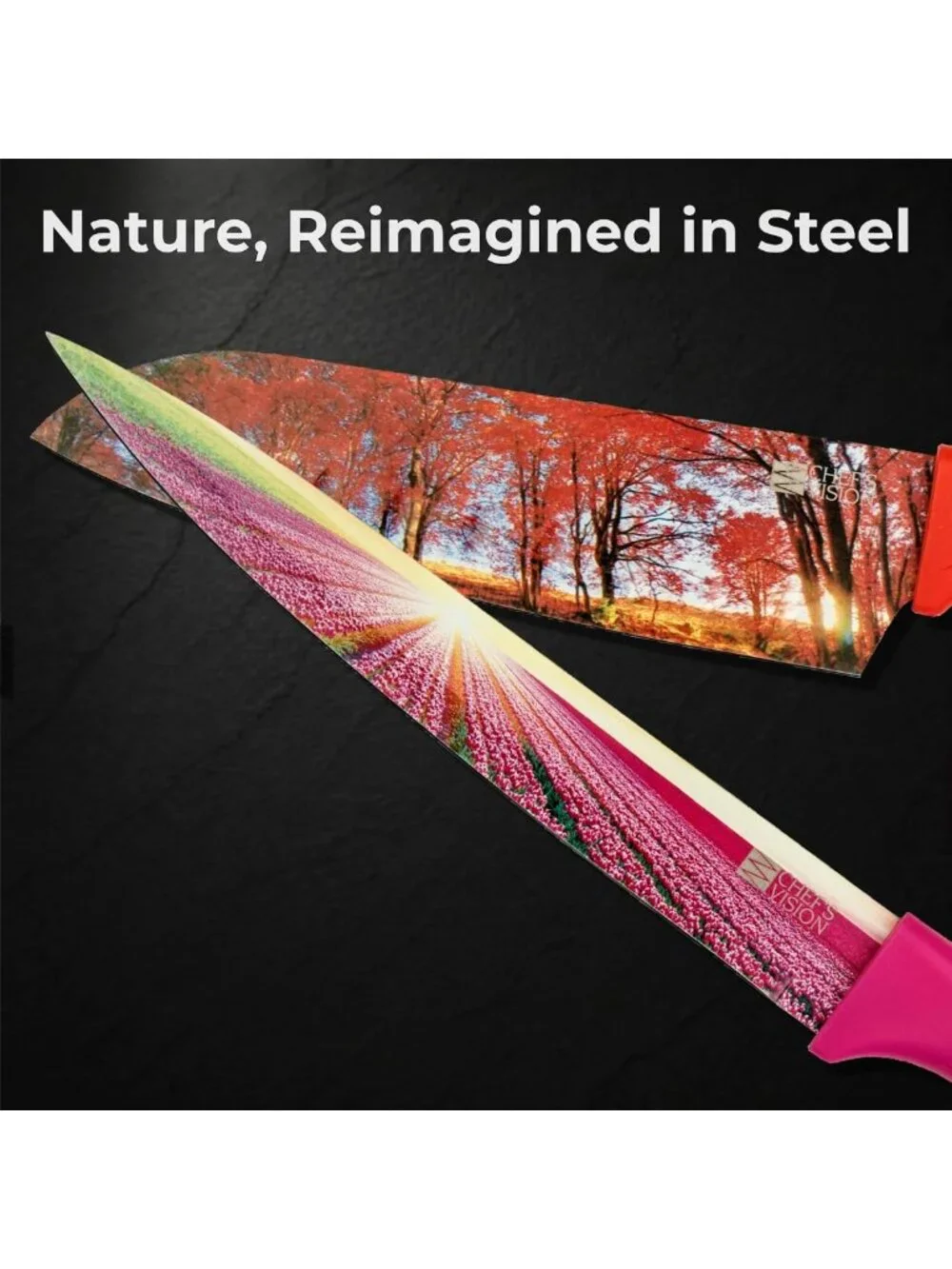 Six-Piece Stainless Steel Landscape Knife Set for Precision Cooking & Meal Prep